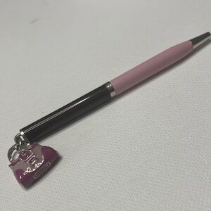 Coach Pink and Brown Pen with Coach Bag Charm